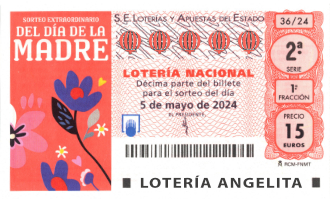 Lotería Angelita. Extraordinario Día de la Madre. Domingo, 05 de Mayo del 2024