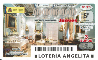 Lotería Angelita. Sorteo del Jueves. Jueves, 20 de Abril del 2023